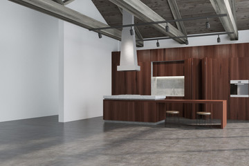 Dark wooden kitchen interior