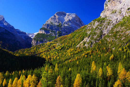 Alpine landscape in the Dolomites, Italy, Europe