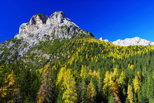 Alpine landscape in the Dolomites, Italy, Europe