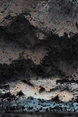 Vertical view of abstract purple background and texture. Grunge old paint surface