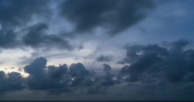 Puffy Gray Clouds Drifting in Timelapse. 4k DCI footage