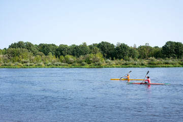 Fototapeta na wymiar Kayak training