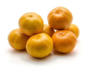 Tangerines isolated on white background seven whole.