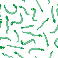 Green Snake Seamless Background. Animal Pattern