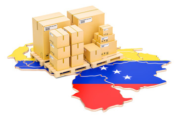 Shipping and Delivery from Venezuela concept, 3D rendering