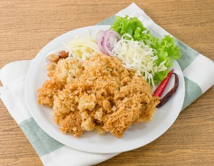 Crispy Catfish Salad with Green Mango and Vegetable