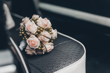 Cadillac Blumenstrauss Hochzeit Wedding Car