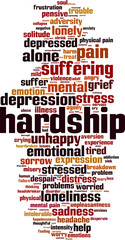 Hardship word cloud