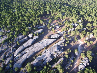 Ciudad Encantada de Cuenca. Paraje natural en Castilla la Mancha, Espa&ntilde;a.  Bosque con Formaciones rocosas