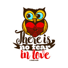 Bible lettering. Christian art. There is not fear in love.