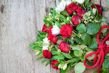 Fototapeta na wymiar a bouquet of red roses, Valentine's Day