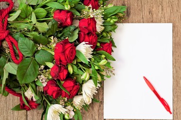 Fototapeta na wymiar a bouquet of red roses, Valentine's Day