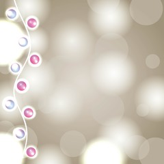 garland lights christmas background blurred abstract vector illustration