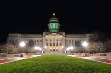 Kentucky State Capitol Building Lit at Night