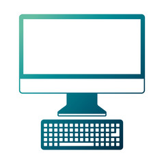 monitor computer keyboard technology device screen vector illustration