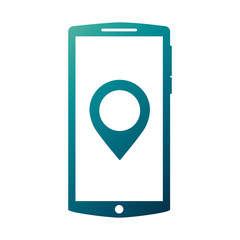 mobile phone screen pointer map app gadget vector illustration