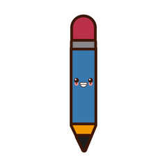 Obraz premium Wooden pencil isolated kawaii cute cartoon vector illustration design
