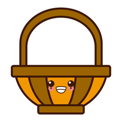 Empty basket symbol kawaii cute cartoon
