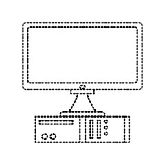 Desk computer technology icon vector illustration graphic design