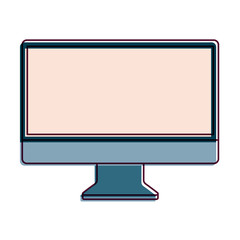 monitor computer technology device screen blank vector illustration