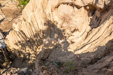 Soil Pillar by environment for imprisoned the tiger in Nan, Northern of Thailand