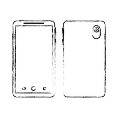 smartphone gadget didigtal front and back view design vector illustration