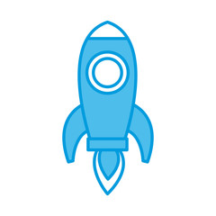 Spaceship rocket symbol icon vector illustration graphic design