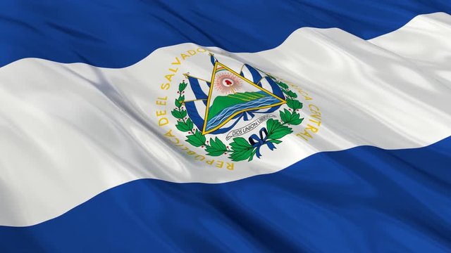 El Salvador Flag Waving. Seamless loop. 