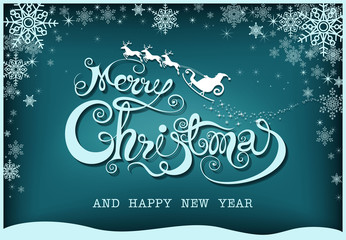 Merry Christmas Everyone, Vintage Background With Red sky. vector design