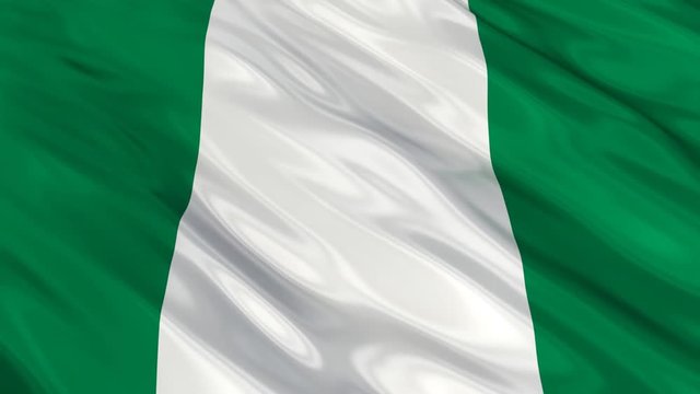 Nigeria Flag Waving. Seamless loop. 