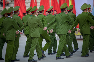 marching of vietnam soldier