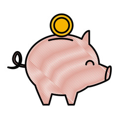 Piggy savings symbol icon vector illustration graphic design