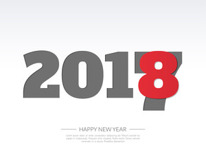 Happy new year 2018. Greetings card. Colorful design. Vector illustration.