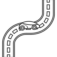 car road street highway direction plan vector illustration