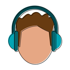 Man with headphones icon vector illustration graphic design