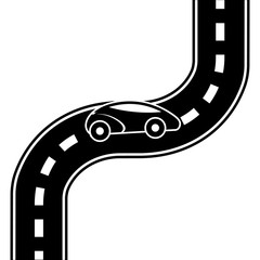 car road street highway direction plan vector illustration