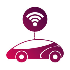 smart or intelligent car connection wifi technology vector illustration