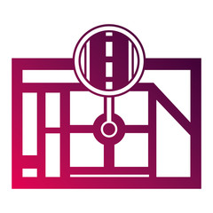 gps navigation map destination pointer road street vector illustration