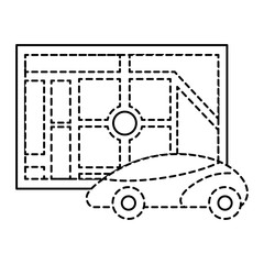 map navigation car autonomous web application vector illustration