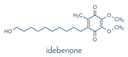 Fototapeta premium Idebenone drug molecule. Skeletal formula.