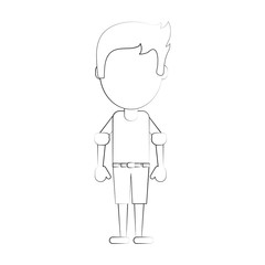 Obraz premium Boy with short pants avatar icon vector illustration graphic design
