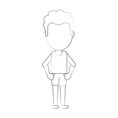 Boy with short pants avatar icon vector illustration graphic design