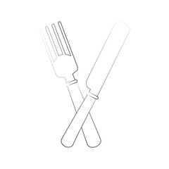 Fork and knife utensils icon vector illustration graphic design