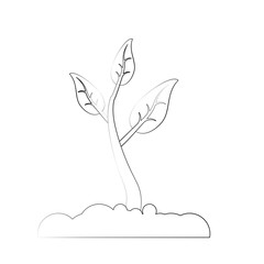 Plant growing in ground icon vector illustration graphic design