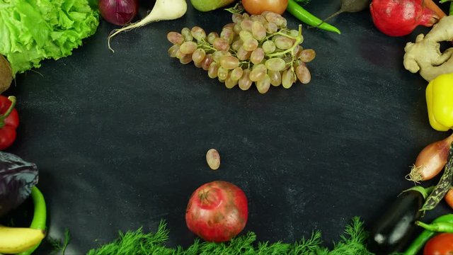 Happy 2018 fruit stop motion