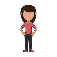 Woman faceless avatar icon vector illustration graphic design