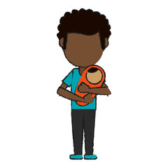 Dad with baby in arms icon vector illustration graphic design