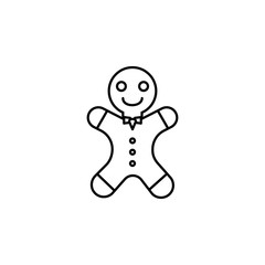 Gingerbread man line icon