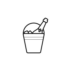 bucket of champagne line Icon