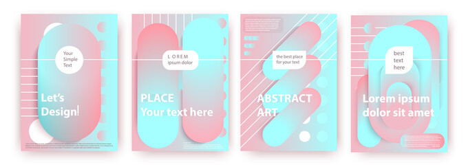 Fototapeta premium Abstract compositions from the rounded bands, futuristic and modern colors. Vector templates for posters, banners, flyers and presentations.